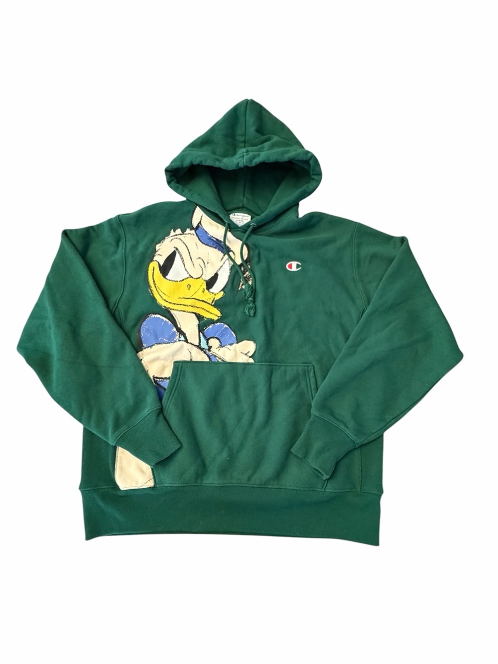 Champion Green Donald Duck Crewneck Pullover Hoodie